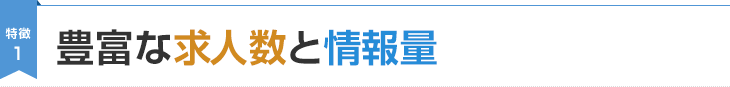 特徴1 豊富な求人数と情報量